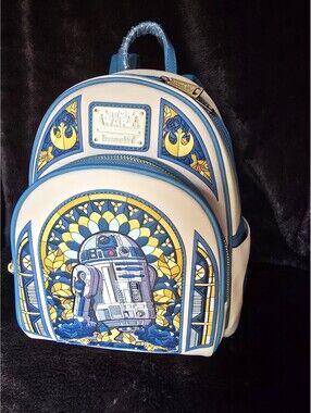 Loungefly Star Wars R2-D2 Stain Glass Mini Backpack Exclusive Limited Release